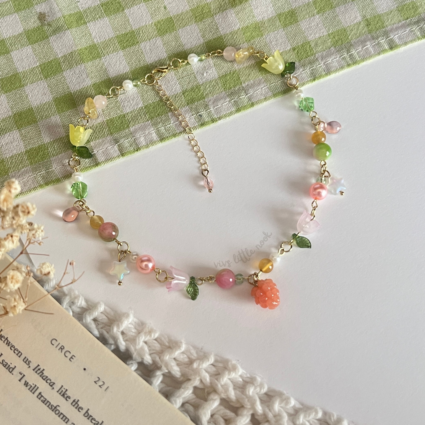 Springtime Raspberry Necklace