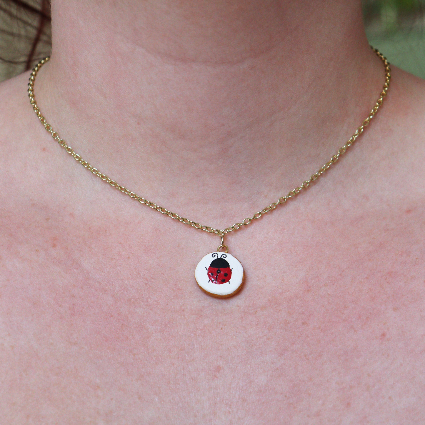 Ladybug Frame Necklace