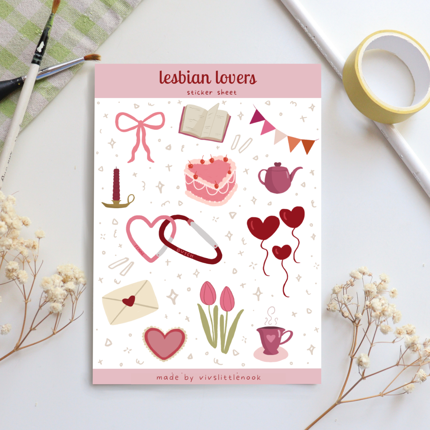 Lesbian Lovers Sticker Sheet
