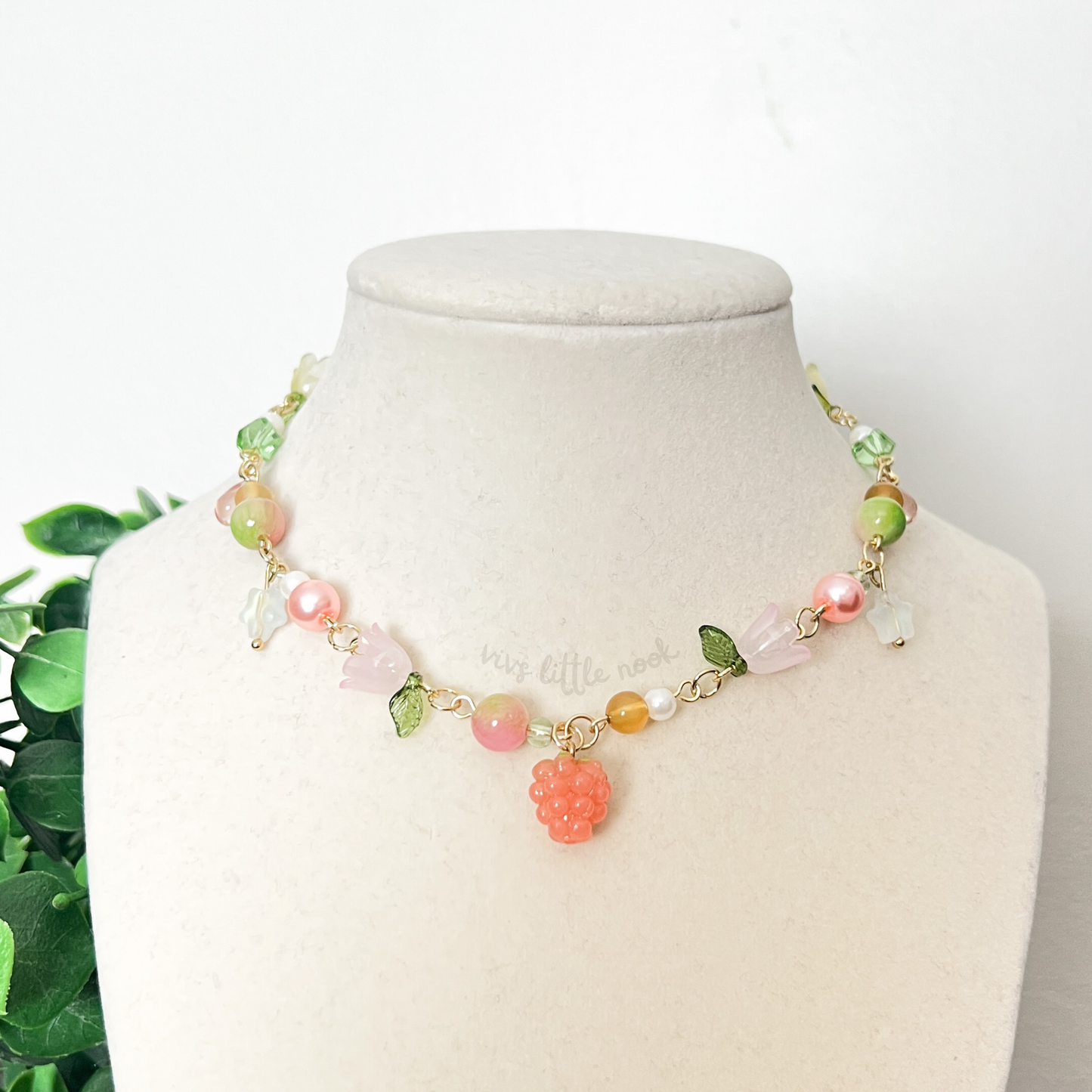 Springtime Raspberry Necklace