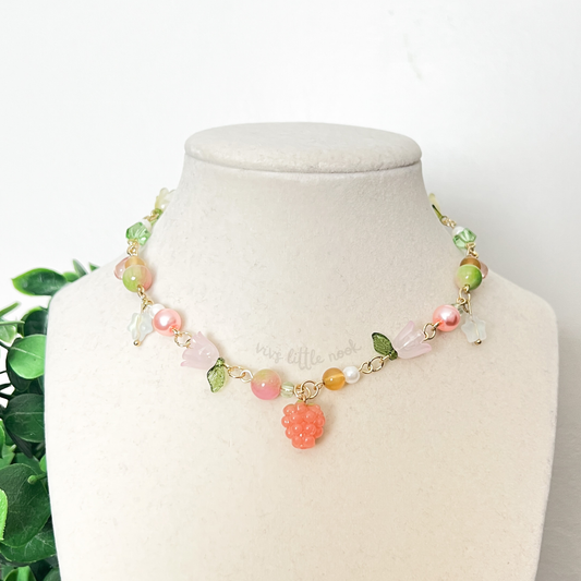 Springtime Raspberry Necklace